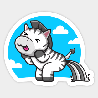 Zany Zebra Stripy Poop Sticker